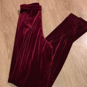 American appparel red velvet leggings